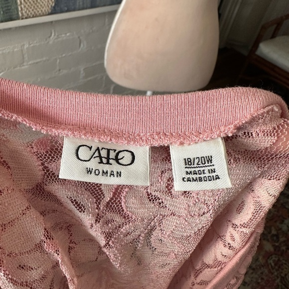 Cato Pink Lacey Floral Pullover Sweater - Picture 8 of 8